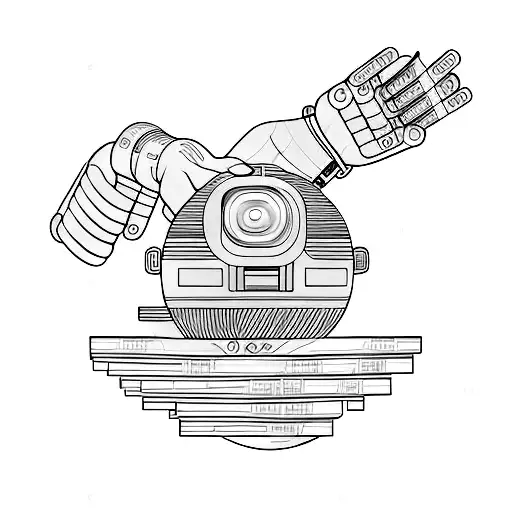 A Futuristic Perspective Of A Robotic Hand Holding A Stack Of Money