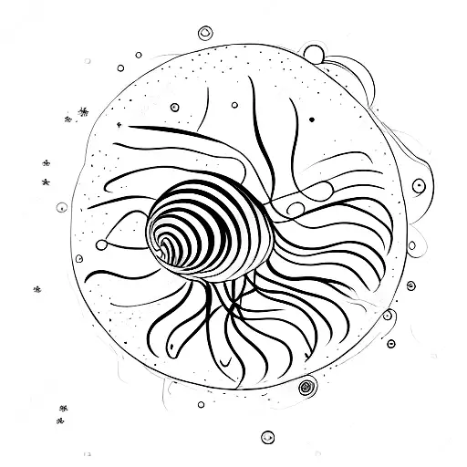 Cannonball Jellyfish Surrounded By A Celestial Galaxy