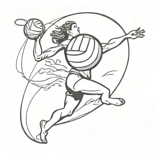 Volleyball Football Running And Surf In One Tatto