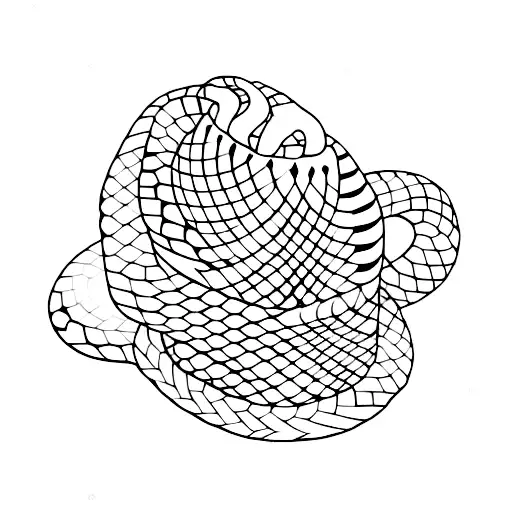A Hat With A Snake Pattern In Dotwork Style