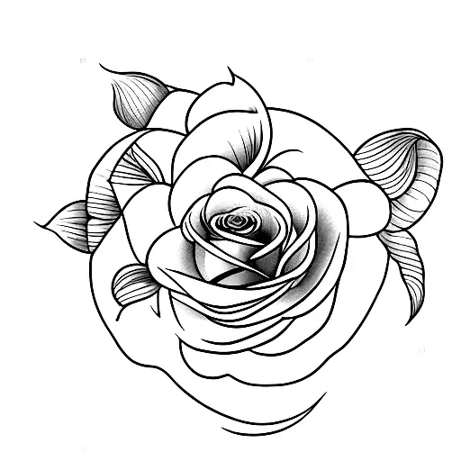 Moon With Rose And Snowdrop Flower