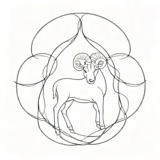 Simple Tattoo Connected With Aries