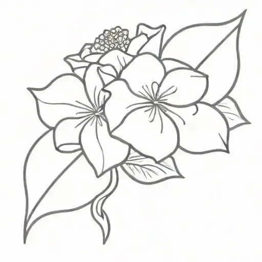 Minimal Fine Line Sampaguita Flower