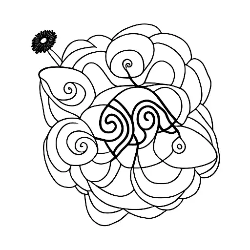 Line Work Guitar With A Daisy