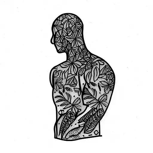 Male Torso With Plants Coming From It