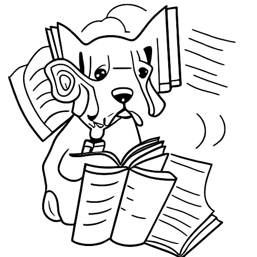 A Beagle Reading A Book