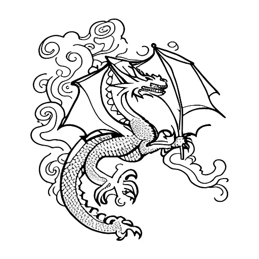 A Dragon Flying Over A Library