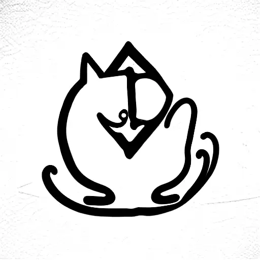 Cat With Shape Of Hearth