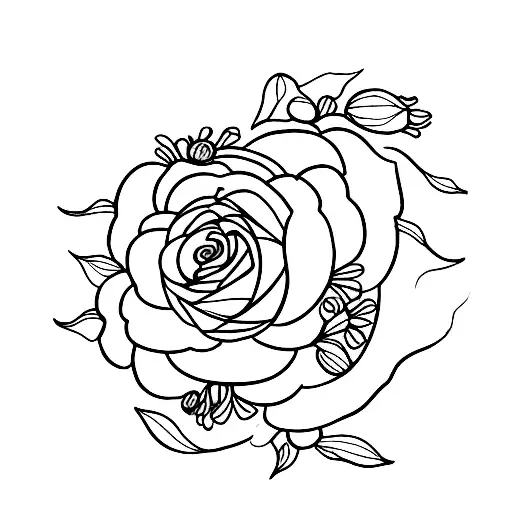 Tatuagem Floral De Peonias Com Rosas E Ramos