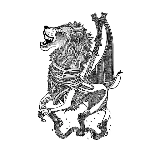 A Lion With A Sword