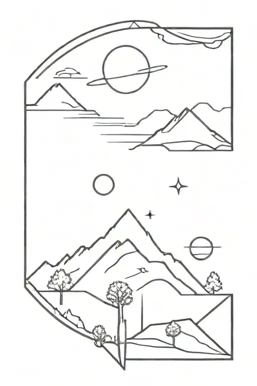 Space With Geometric Shapes Window Into Nature