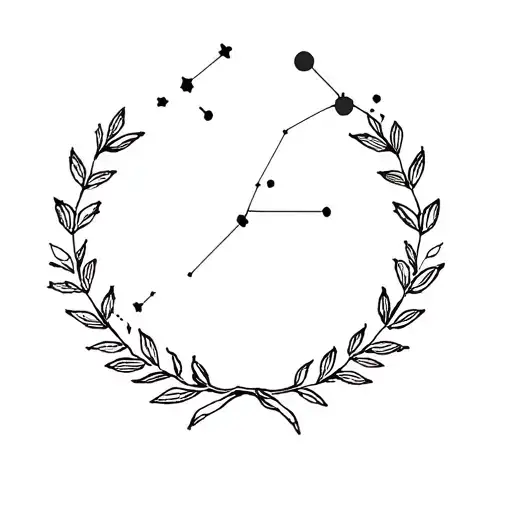 Laurel Wreath With Leo Constellation