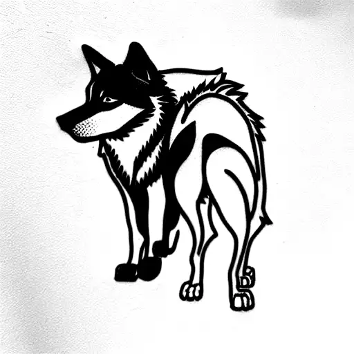 Dog And Wolf Hybrid And A Human Riding It With A Sworld In Van Goghs Style