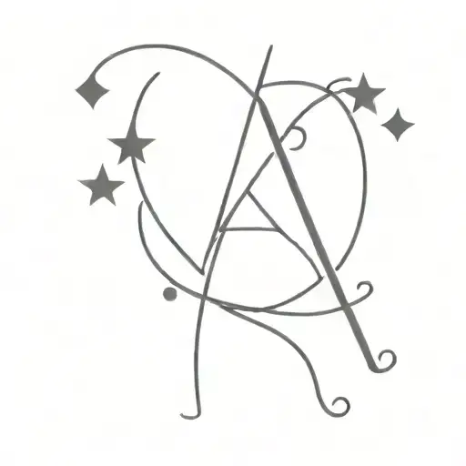 Initials K J With Star