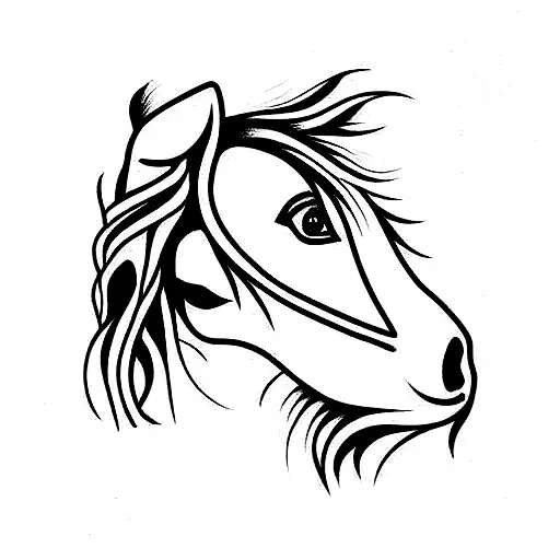 Girl With A Horse Faces Only