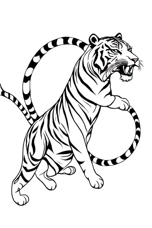 Tiger Pouncing In Tiger Lilly's Wrapped