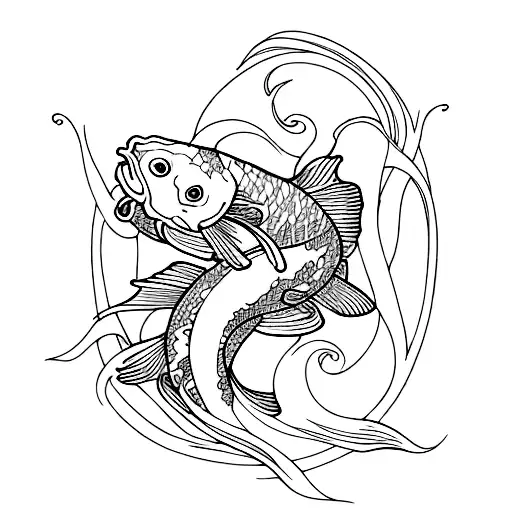 Koi Fish Mucha Style