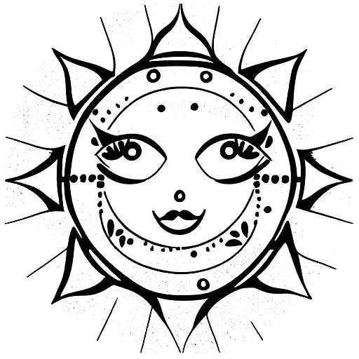 Orange Cat Face In A Sun Goddess Frame