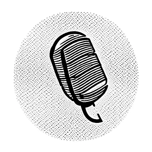 A Classical Microphone Wrapped With Music Notes And Fire