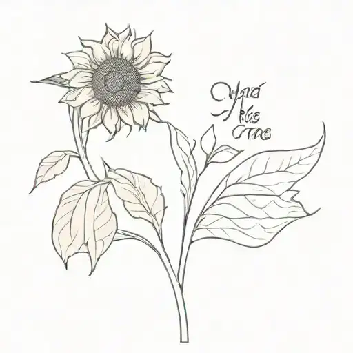 Sunflower That Says Yaya On The Stem