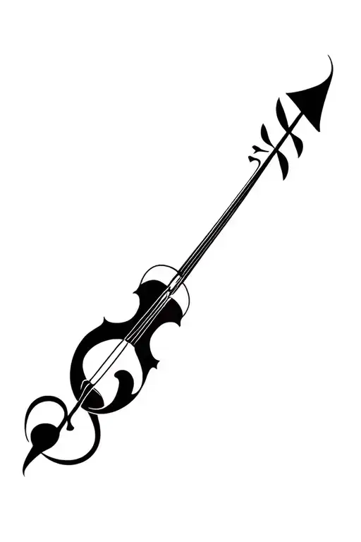 Arrow Saggitarius Violin Clef Merging