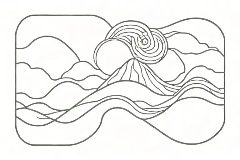 Waves Mountains Gye Nyame Symbol