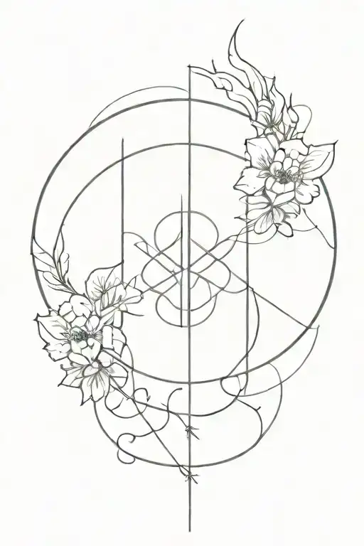 Unalome Symbol Incorporating Elements