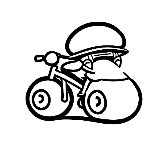 Toad From Mario Bros On A Bicycle