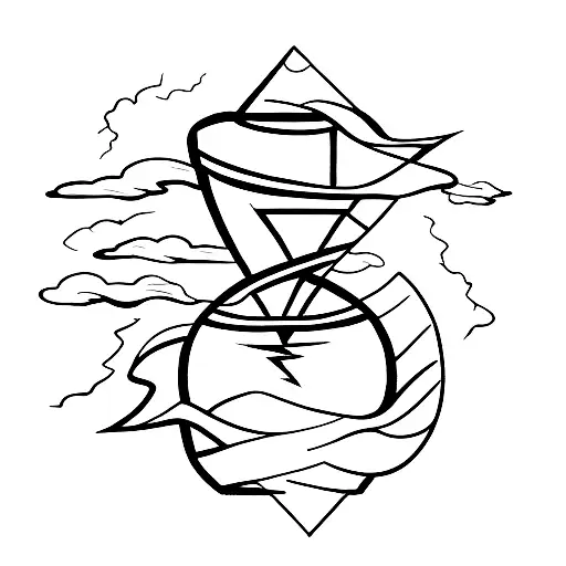 Hourglass With A Lightning Bolt