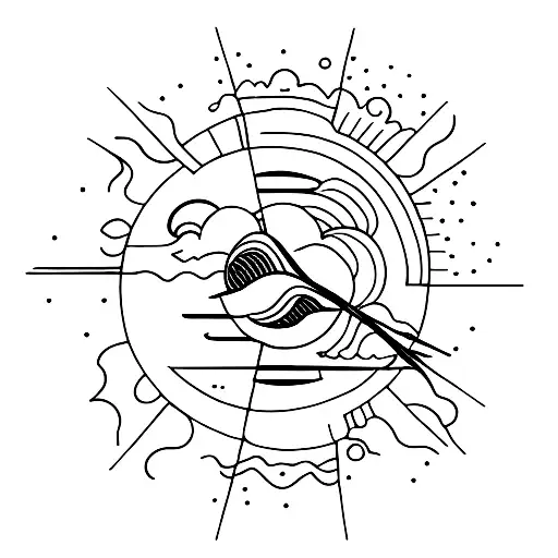 Sun Fineline With Vertical Lines