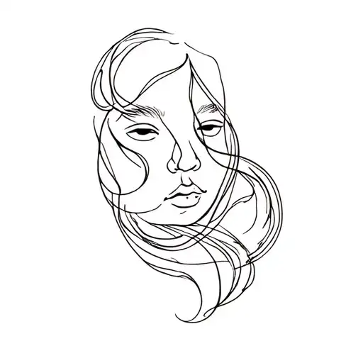 Baby Face Outline Intertwined