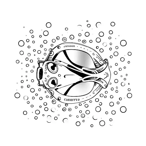 A Minimalist Design Of A Swimmer's Goggles With Water Droplets