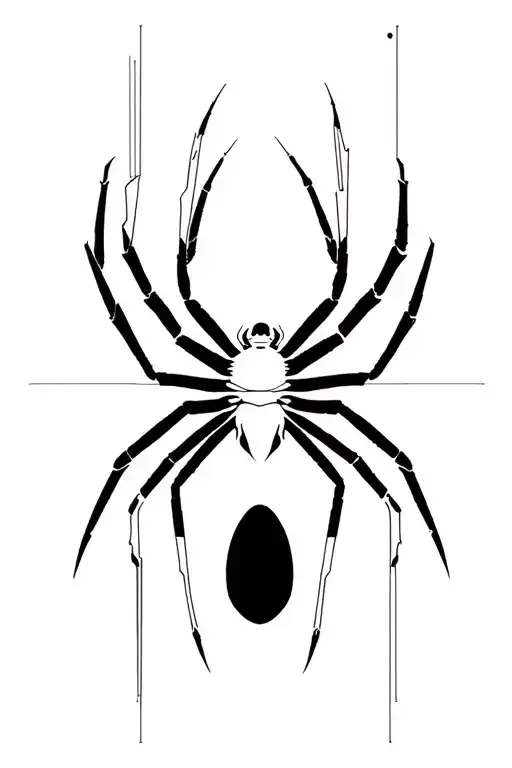 Spider With Abstracts Elements Around