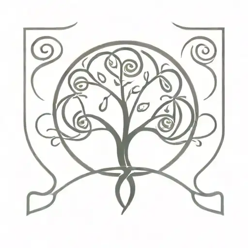 A Minimalist Design Of A Music Note Intertwined With A Celtic Tree