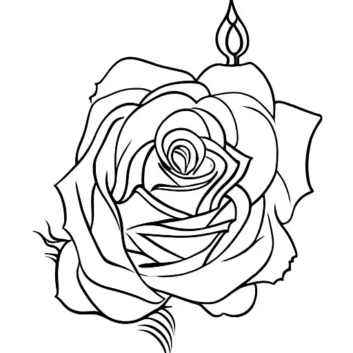 Dagger Stabbing Through Rose