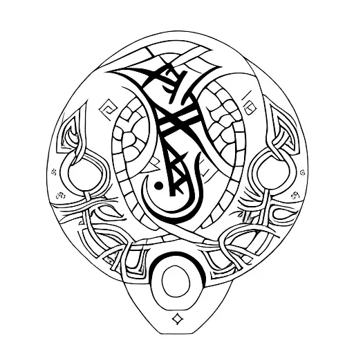 Nordic Runes Down The Spine For A Woman