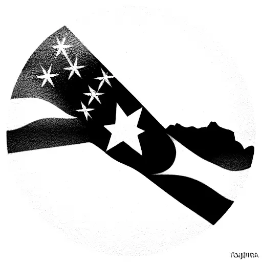 Puerto Rican Flag With Birth And Death Dates