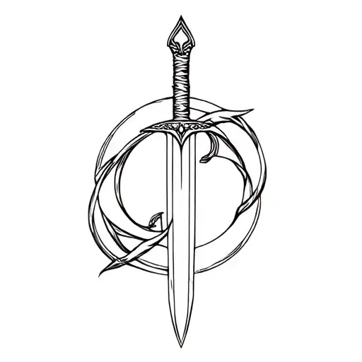 Ouroboros Sword Tattoo Design