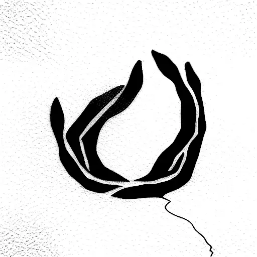 A Black Tattoo That Is Nature Based Wand