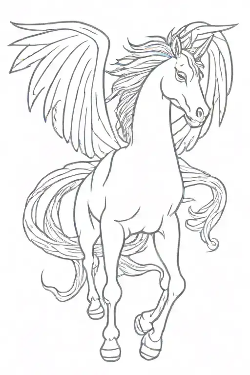 A Pegasus Unicorn With A Dragon