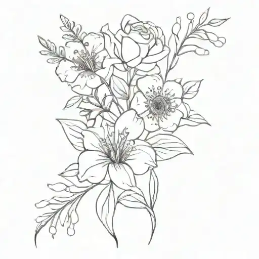 February March July Birth Flower Bouquet