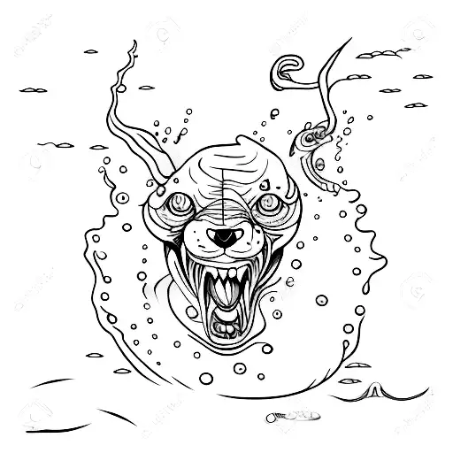 A Water Animal Morphing Into A Thrilling Scene From A Thriller Movie