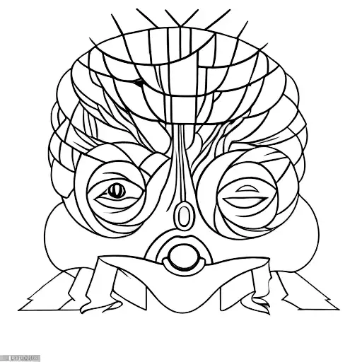 Magritte's Son Of Man But Have The Apple Half Eaten Revealing An Owl Under The Hat