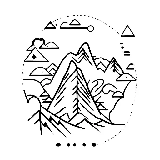 A Trail Winding Through A Mountain Range