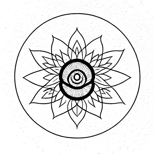 Four Dates Of Birth Form A Circle And In The Center Is A Lotus Flower