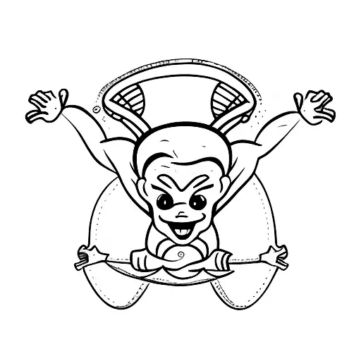 Playful Tattoo Showcasing A Gymnast's Strength And Flexibility In A Handstand Pose