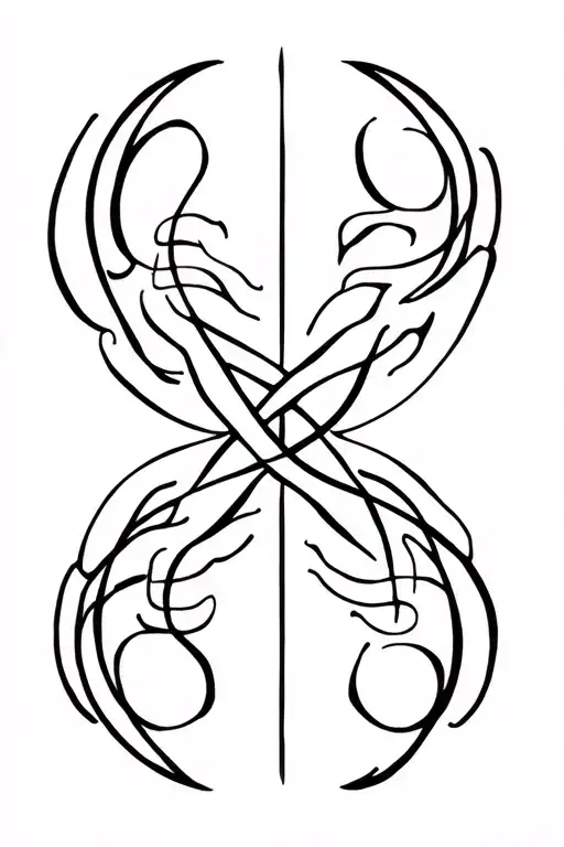 Gemini Zodiac Symbol Intertwined