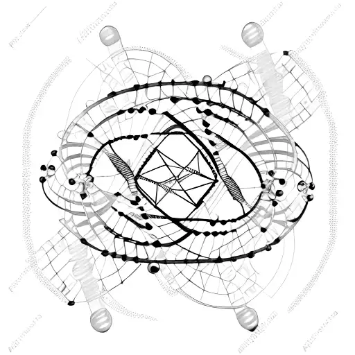 Vertical Circuit Board Fused With Dna Helix