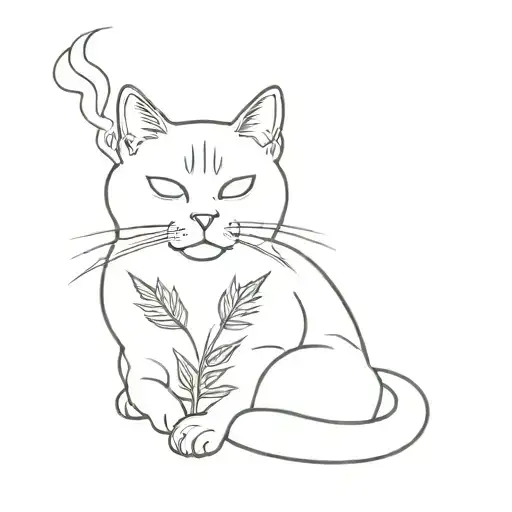 Cat Tekir Smokin Weed Outside