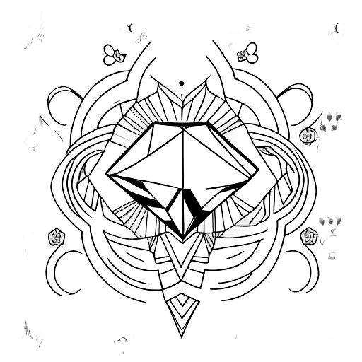 Girly Tattoo That Says Unbreakable And Has A Diamond